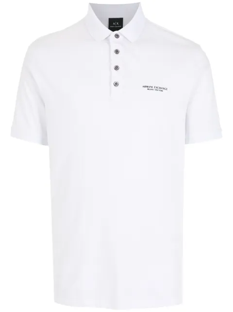 Armani Exchange logo-print polo shirt White 8NZF80Z8H4Z