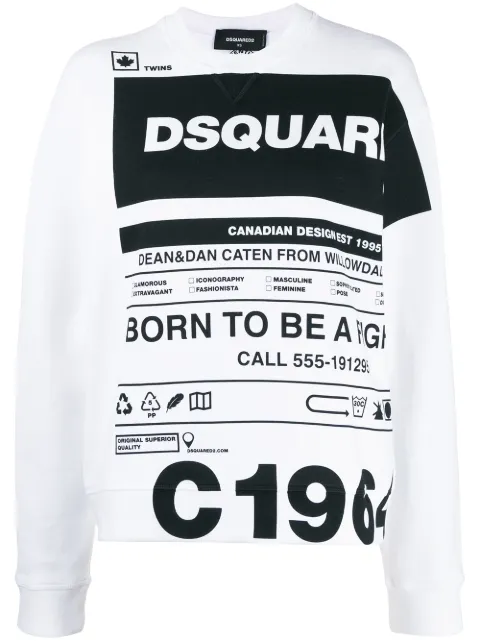 DSQUARED2 logo slogan print T-shirt White S75GU0283S25042