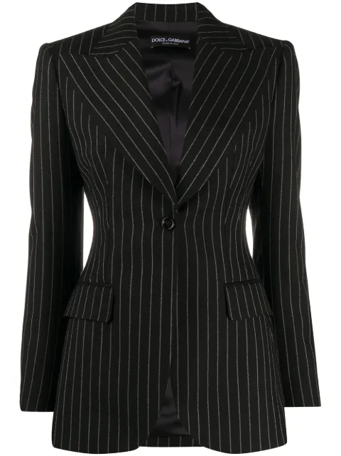 Dolce & Gabbana pinstriped single button blazer Black F29DVTFR2XI