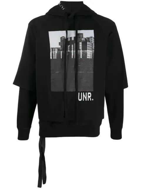 UNRAVEL PROJECT photographic-print hoodie Black UMBB023S20FAB001
