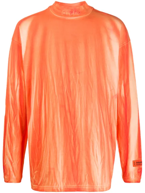 Heron Preston stonewashed turtleneck top Orange HMAB010S209130111901
