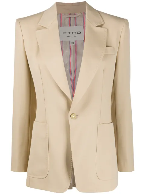 ETRO single-breasted tailored blazer Neutrals 132901607