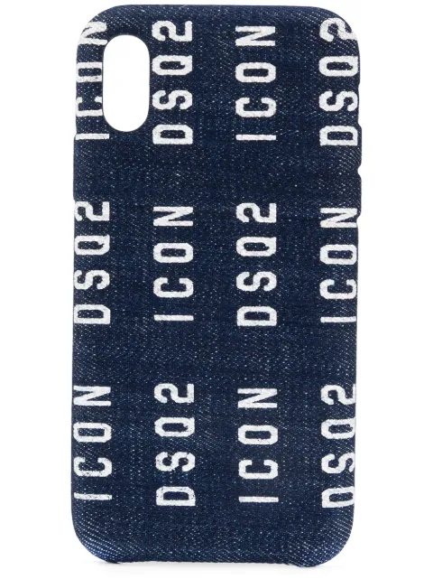 DSQUARED2 denim logo iPhone X case Blue ITM007910102910