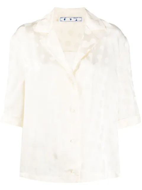 Off-White splatter-effect polka dot top Neutrals OWGA071S20FAB0010100