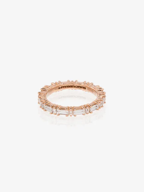 Suzanne Kalan 18kt rose gold horizontal baguette diamond ring Pink BAR561RG