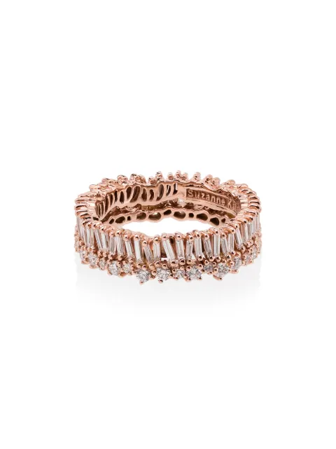 Suzanne Kalan SUZANNE K 18CT RG DIAMOND DOUBLE BLISS ETERNITY BAND STACKING Pink BAR281RG