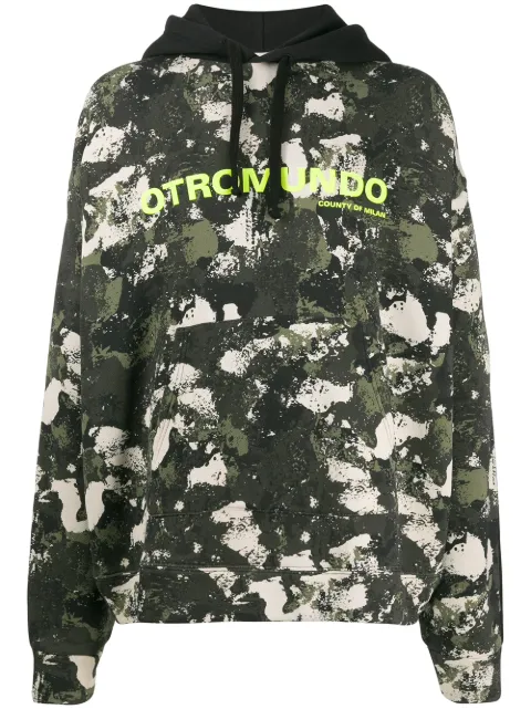 COUNTY OF MILAN Otromundo print hoodie Green CMBB088R20FLE0016159