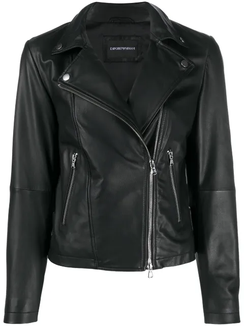 Emporio Armani zipped biker jacket Black 0NB60P02P07