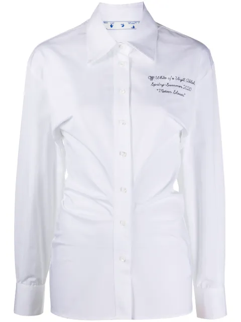 Off-White draped-detail long-sleeved shirt White OWGA073S20FAB0010110
