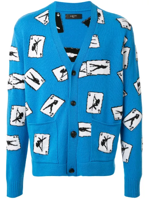 AMIRI pole-dance knit cardigan Blue S0M05108WC