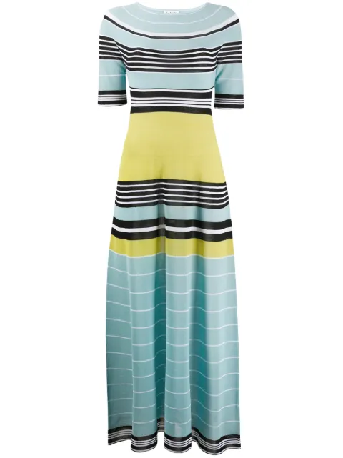 Lanvin striped long knitted dress Blue RWDR374MMA03P20