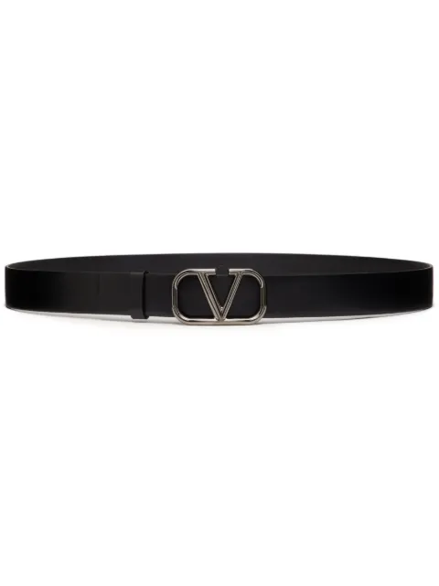 Valentino Garavani 30mm VLogo Signature leather belt Black YT0Q90AZR