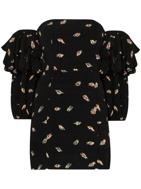 ROTATE BIRGER CHRISTENSEN Bethany off-the-shoulder mini dress Black 900698