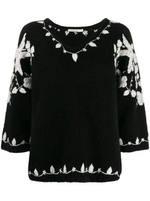 Mes Demoiselles embroidered design jumper Black BAGATELLE