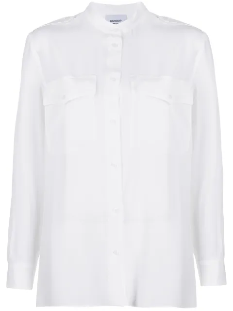 DONDUP double chest pocket oversized shirt White DC102SF0050DXXXDD