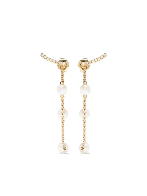 Yoko London 18kt yellow gold Trend freshwater pearl and diamond earrings Gold QYE20426FKY