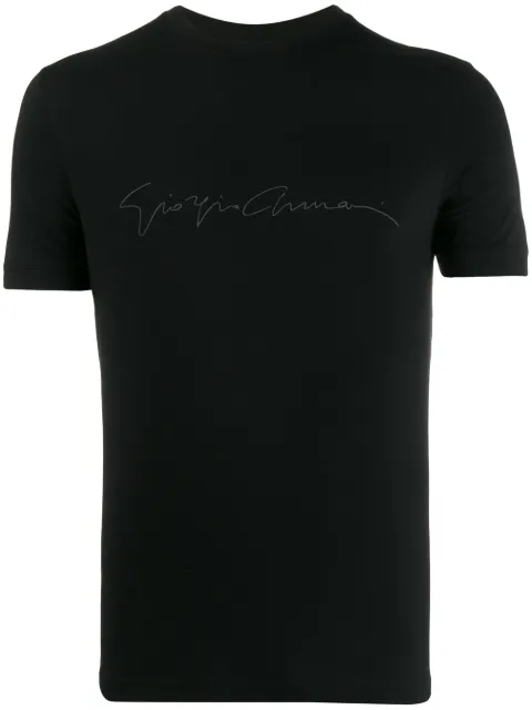Giorgio Armani signature T-shirt Black 6GST56SJP4Z