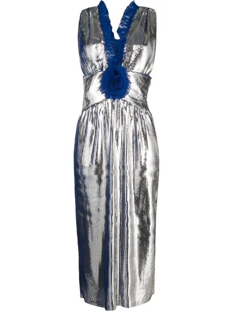 Marco De Vincenzo ruffled trim midi dress Metallic MD5462MDVPL07