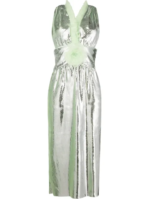 Marco De Vincenzo ruffle trim midi dress Metallic MD5462MDVPL07