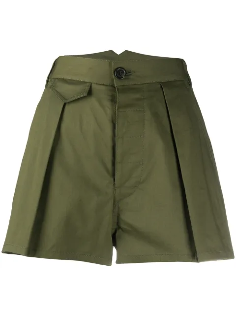 DSQUARED2 high-rise pleated shorts Green S72MU0350S35175