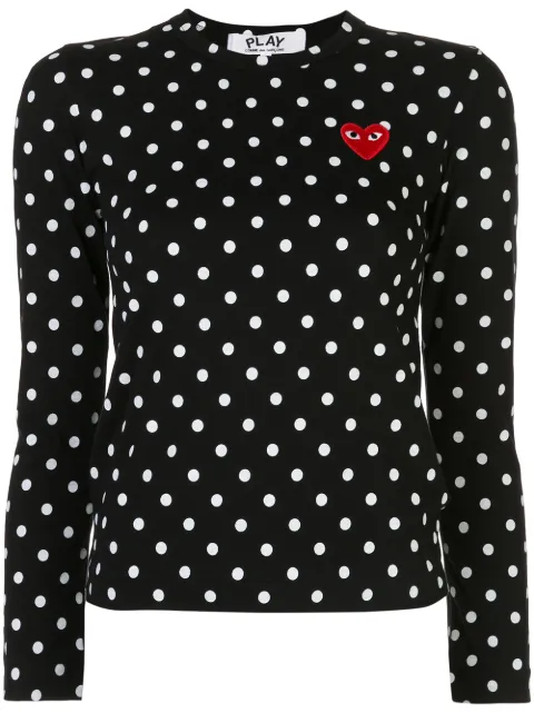 Comme Des Garçons Play polka dot T-shirt Black P1T165