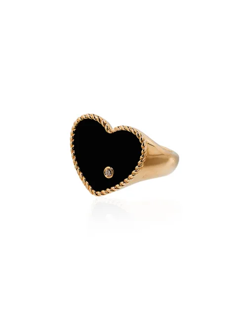 Yvonne Léon 9kt yellow gold diamond ring Gold CHEVACOEURONYXOJ