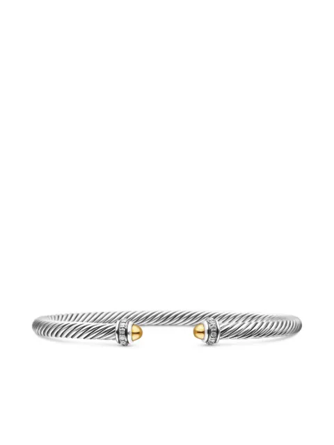 David Yurman 18kt yellow gold and sterling silver Classic Cable diamond bracelet (4mm) Silver B14711DS8AGGDI