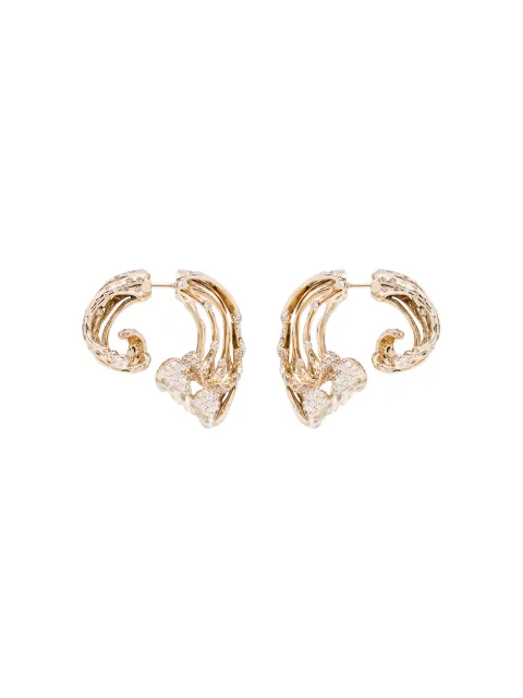 Bibi van der Velden 18kt yellow gold wave diamond earrings Gold E2018033