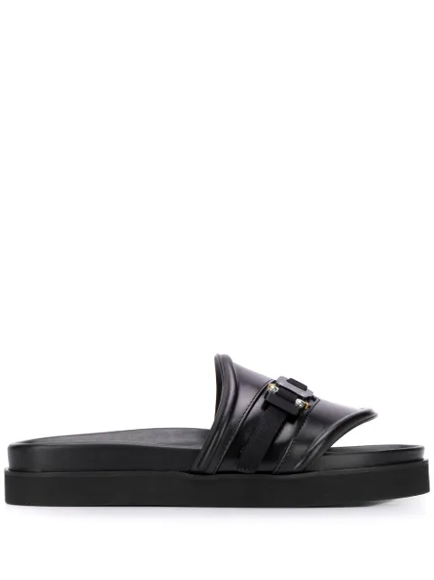 1017 ALYX 9SM Rollercoaster buckle slides Black AAUSL0002LE01