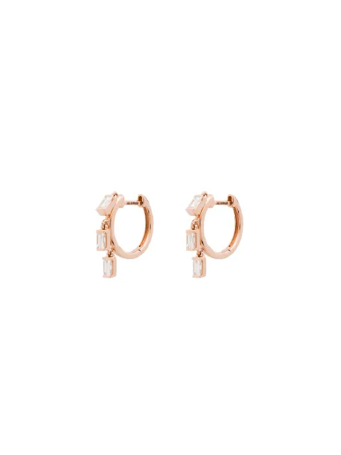Anita Ko 18kt rose gold baguette diamond hoop earrings Pink AKSHAKHRG