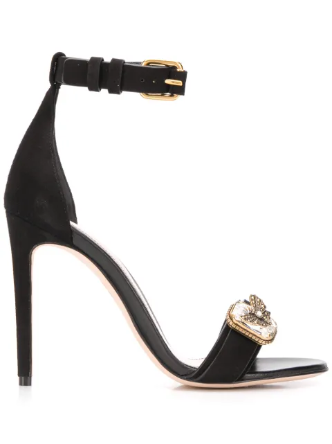 Alexander McQueen 110mm crystal-embellished sandals Black 611731WHXN2