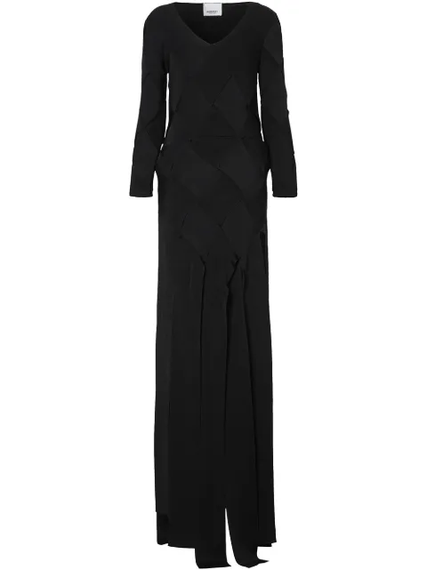 Burberry woven panel evening dress Black 8023936