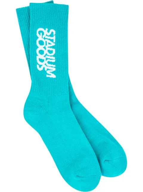 STADIUM GOODS® logo "Teal" crew socks Blue SGS0111