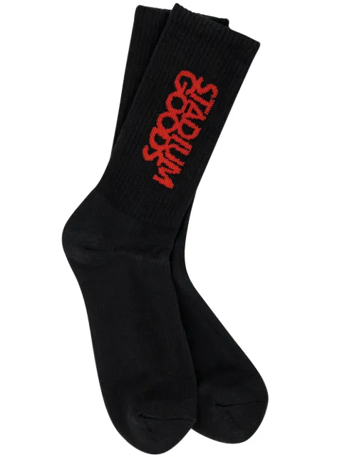 STADIUM GOODS® logo "Bred" crew socks Black SGS0109