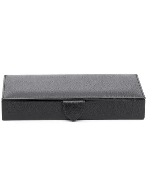 Smythson Panama crossgrain-effect box Black 1012984