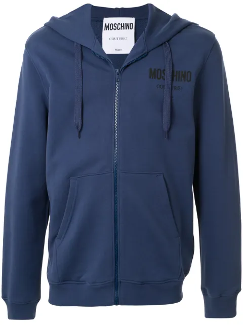 Moschino Couture logo zip-up hoodie Blue A17102027
