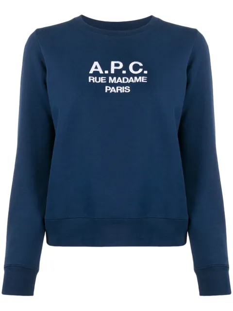 A.P.C. Tina logo-embroidered sweatshirt Blue COEBHF27561