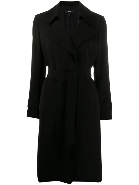 Theory mid-length belted coat Black J0709411001
