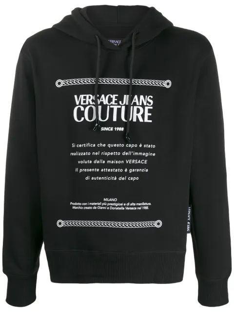 Versace Jeans Couture graphic-print logo hoodie Black B7GVA7X630312