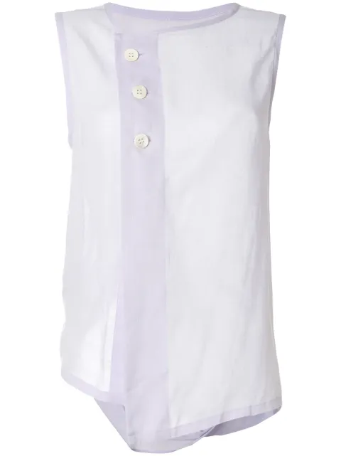 Y's front buttoned vest top Purple YSB08229