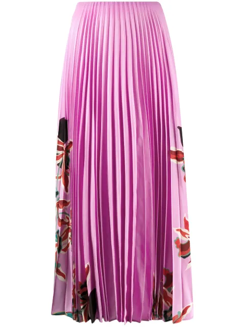 Valentino Garavani floral print pleated skirt Pink BRA5U45DJ