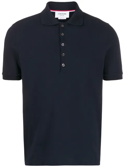 Thom Browne 4-Bar piqué polo shirt Blue MJP110A00050