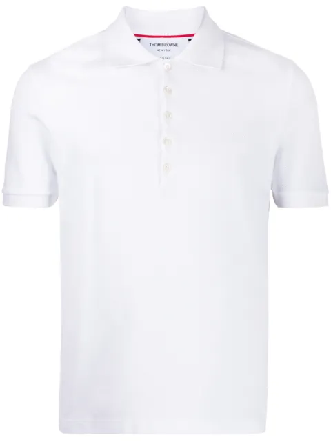 Thom Browne 4-Bar piqué polo shirt White MJP110A00050