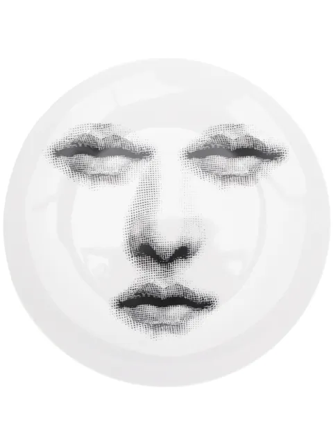 Fornasetti eyes and lips print plate White PTVX394