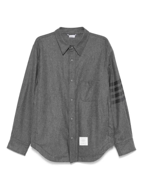 Thom Browne logo-patch shirt jacket Grey MJO055A06393