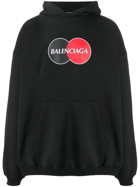 Balenciaga Uniform logo print hoodie Black 620973TIV80