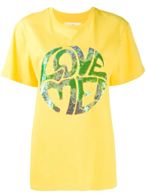 Alberta Ferretti sequinned print T-shirt Yellow J07031672