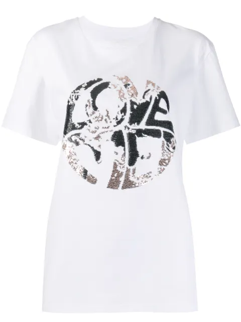Alberta Ferretti sequinned print T-shirt White J07031672