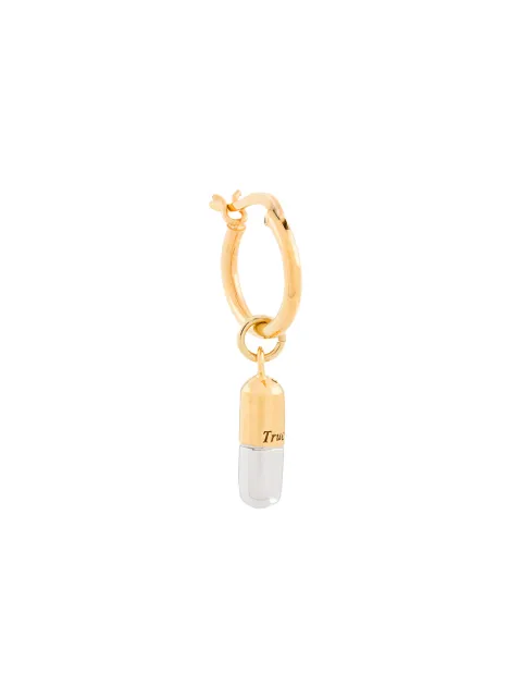 True Rocks two-tone pill hoop earring Gold MENTWOTONEPILLHOOPEARRINGGOLDSILVER