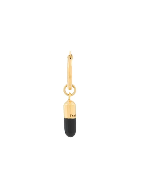 True Rocks pill hoop earring Gold MENBLACKGOLDPILLHOOPEARRING